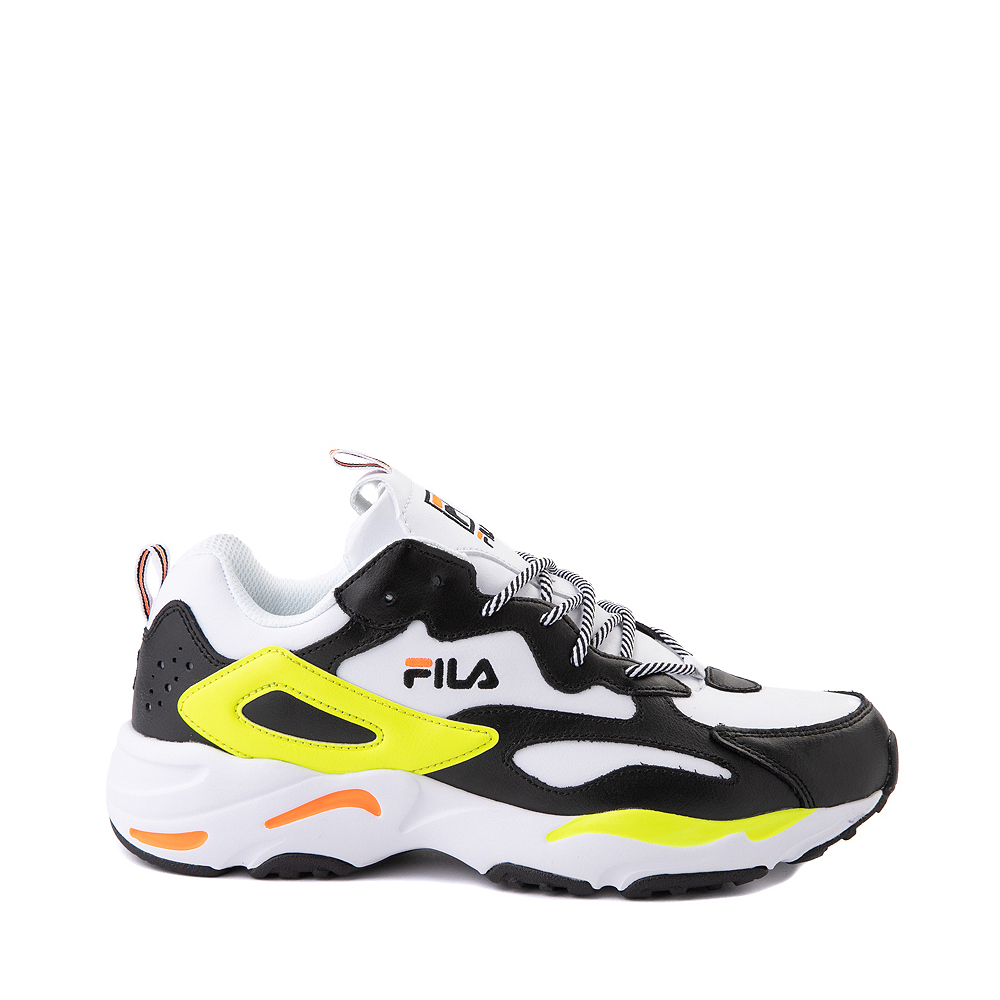 Mens Fila Ray Tracer Athletic Shoe - White / Black / Safety Yellow