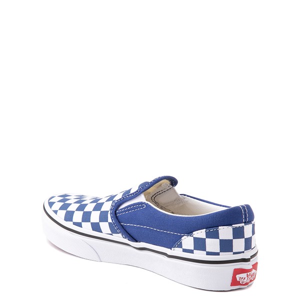 baby blue checkered slip on vans