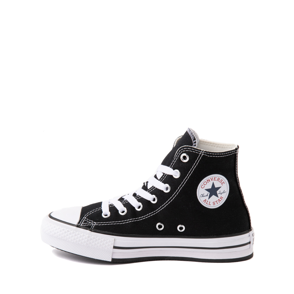 big kid black high top converse