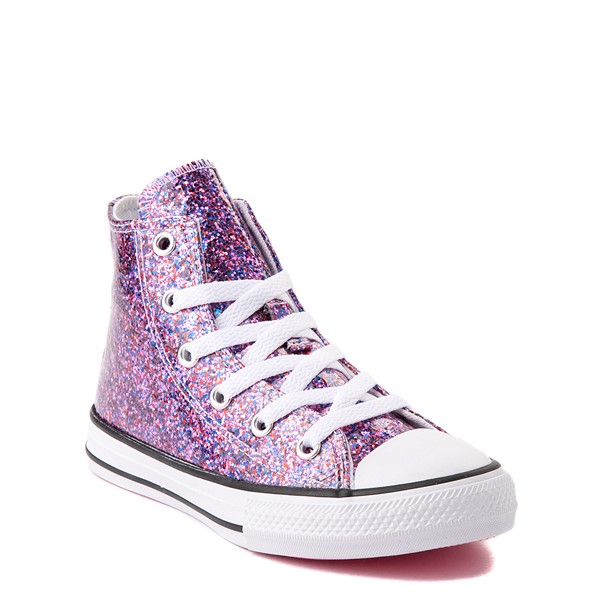 Converse Chuck Taylor All Star Hi Glitter Sneaker - Little Kid / Big Kid - Bold Pink | Journeys