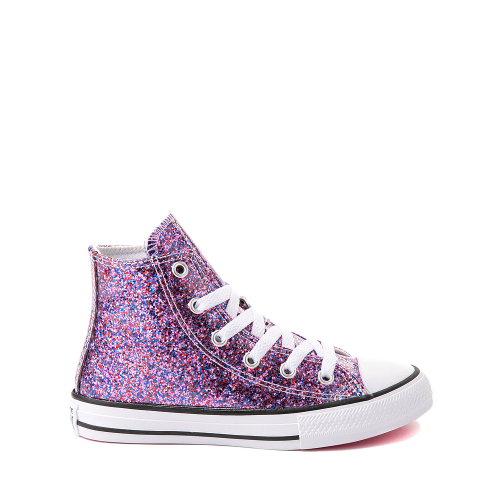 Converse Chuck Taylor All Star Hi Glitter Sneaker - Little Kid / Big Kid - Bold Pink