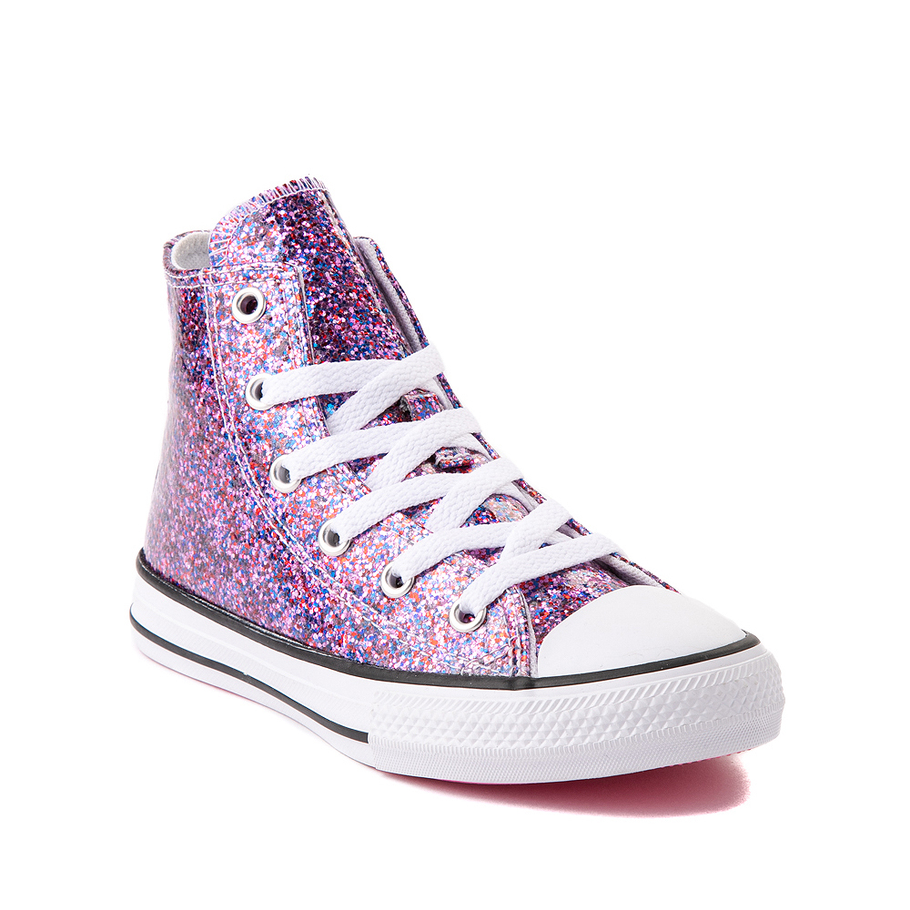 Converse Chuck Taylor All Star Hi Glitter Sneaker - Little Kid / Big Kid -  Bold Pink بطارية ليثيوم