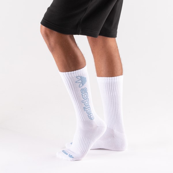 alternate view Mens adidas Clear Wash Crew Socks 3 Pack - Gray / WhiteALT2