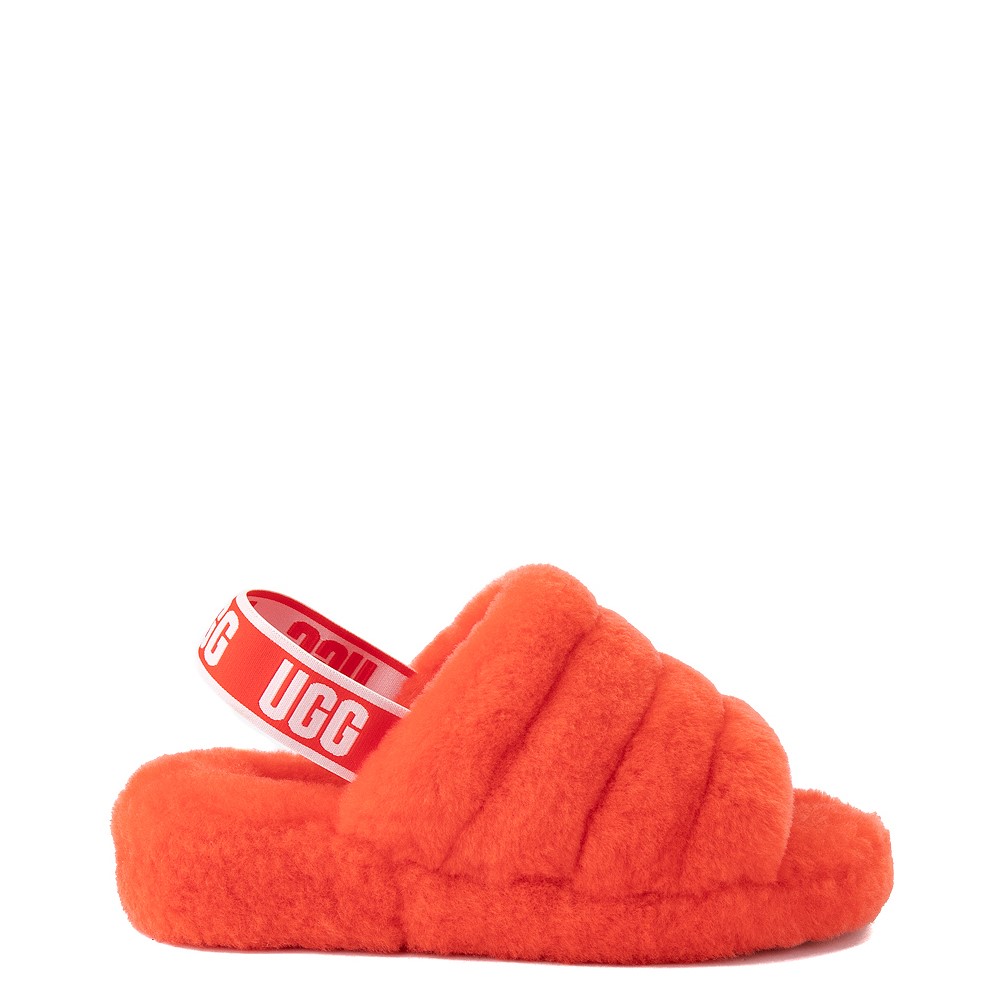 Womens UGG® Fluff Yeah Slide Sandal - Red Currant