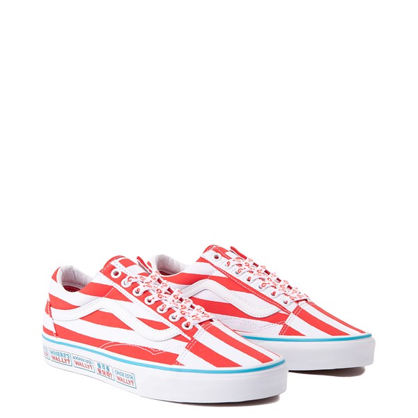 alternate view Vans x Where's Waldo Old Skool International Stripes Skate Shoe - White / RedALT5