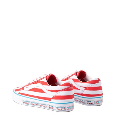 Alternate view of Vans x Where's Waldo Old Skool International Stripes Skate Shoe - White / Red