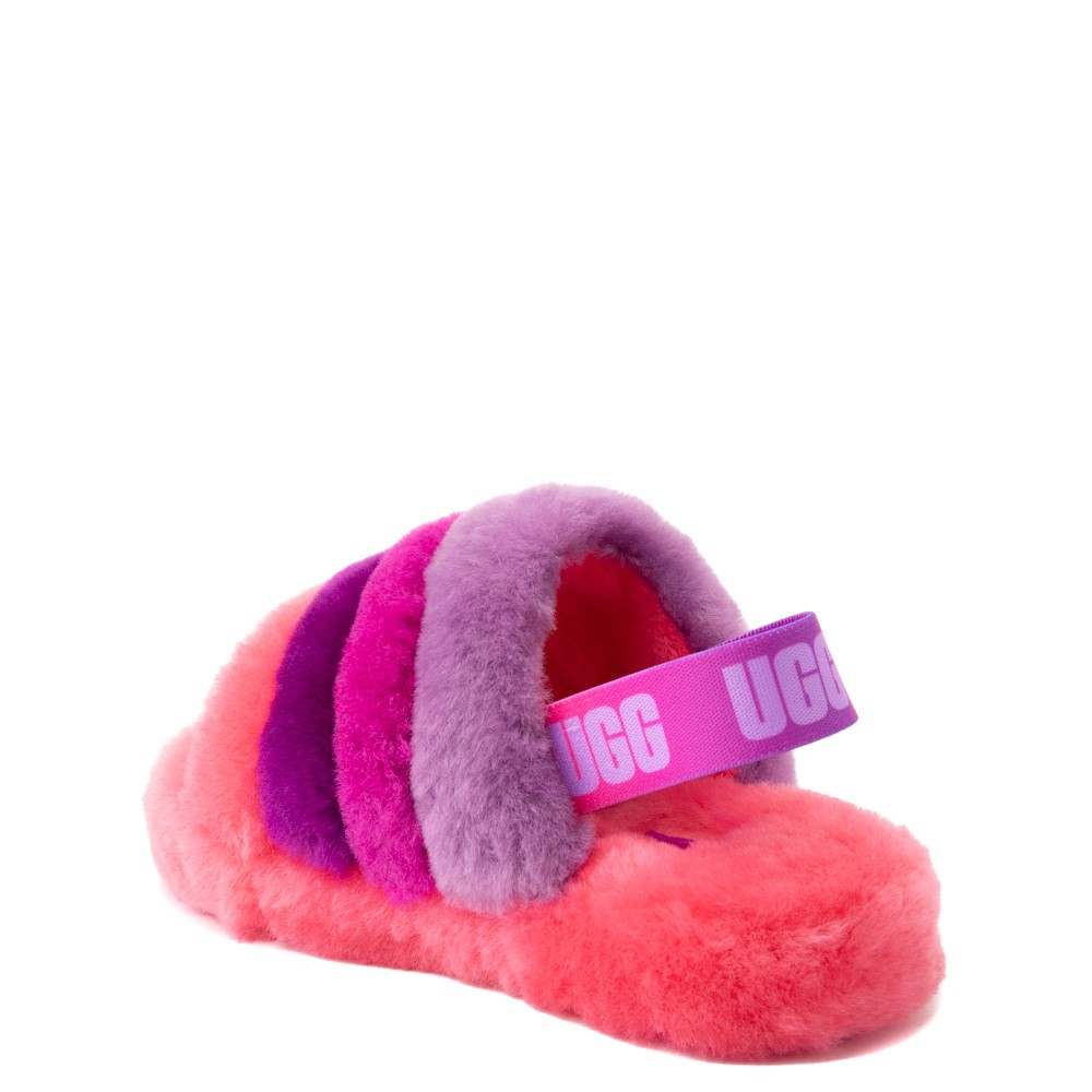 UGGÂ® Fluff Yeah Slide Sandal - Little Kid / Big Kid - Pink / Purple Rainbow | Journeys