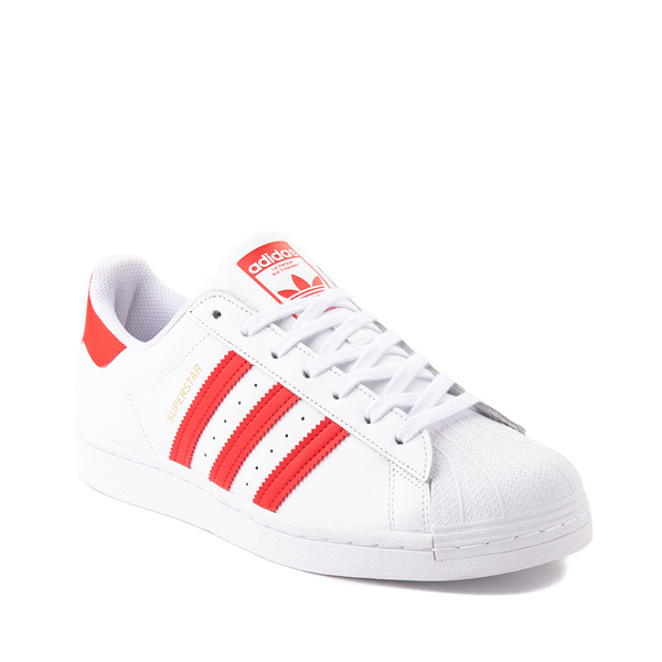 adidas Superstar Athletic Shoe - White / Vivid Red | Journeys