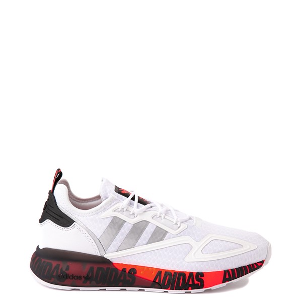 Mens adidas ZX 2K Boost Athletic Shoe - White / Solar Red