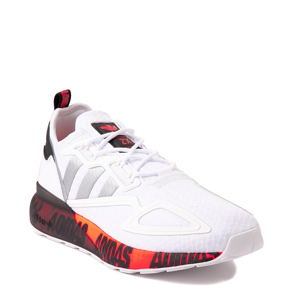 alternate view Mens adidas ZX 2K Boost Athletic Shoe - White / Solar RedALT5