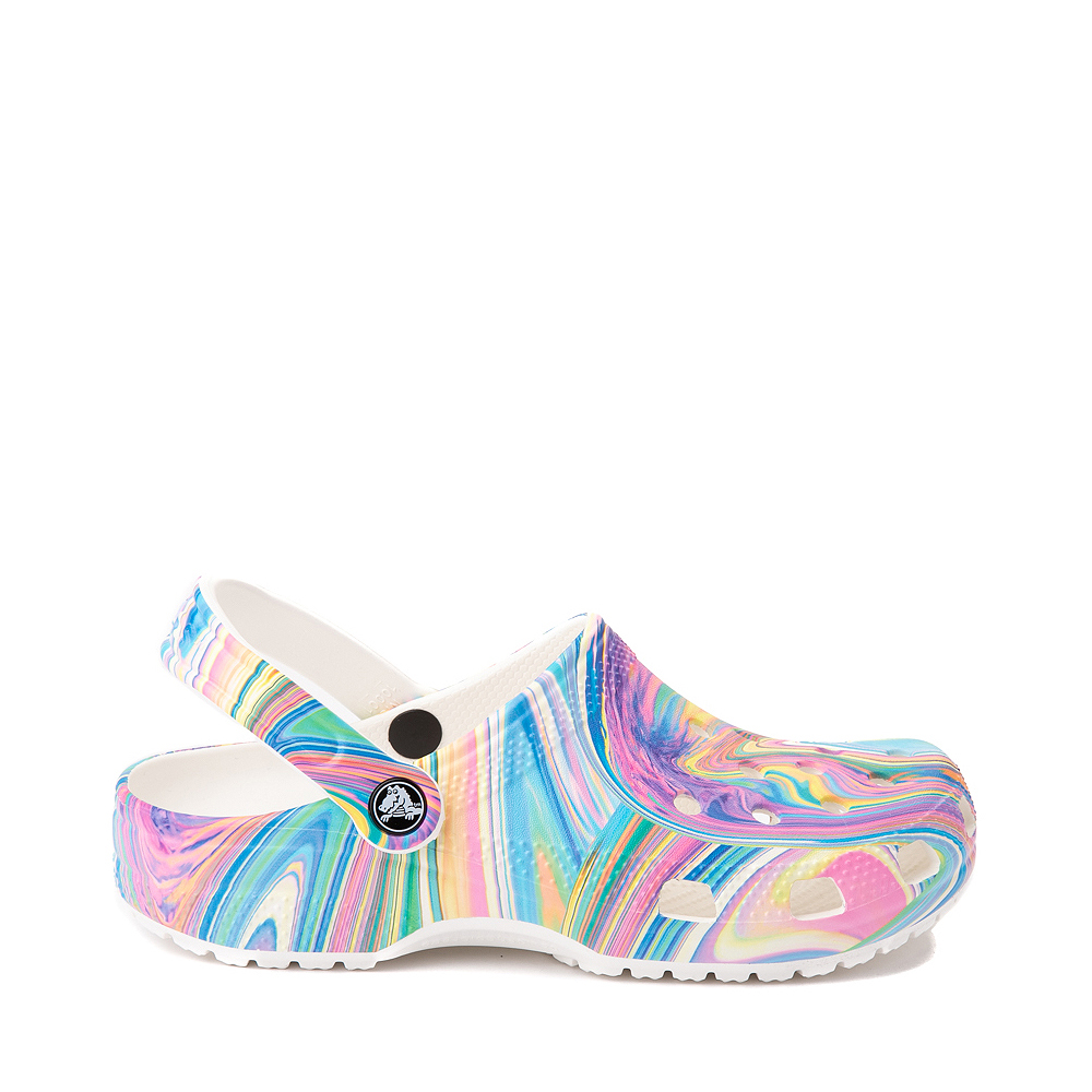 Crocs Classic Marble Clog - White / Marbled Pastel Multicolor