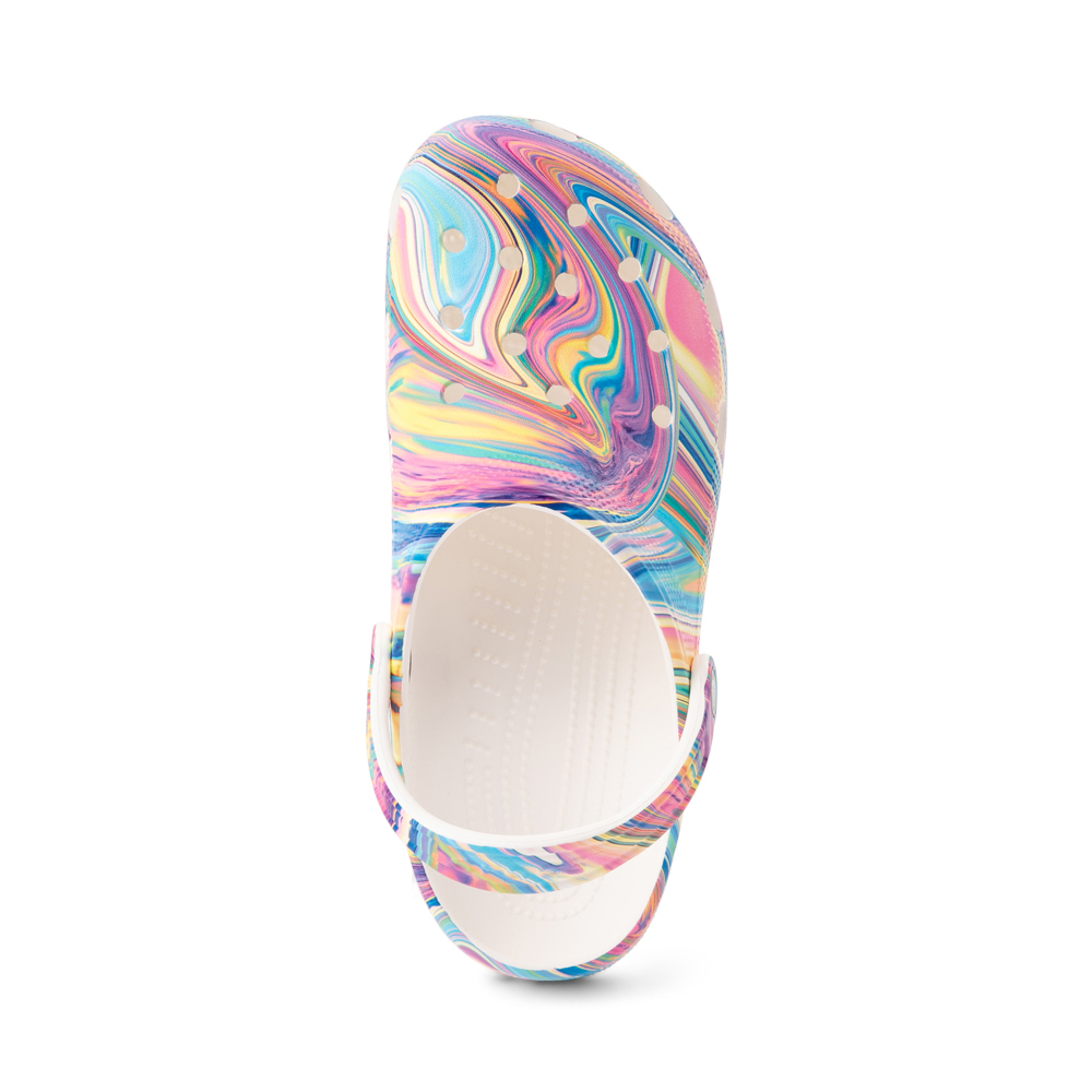 Crocs Classic Marble Clog - White / Marbled Pastel Multicolor | Journeys
