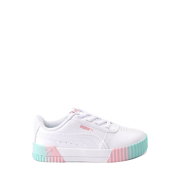 Main view of PUMA Carina Athletic Shoe - Baby / Toddler - White / Pink / Turquoise