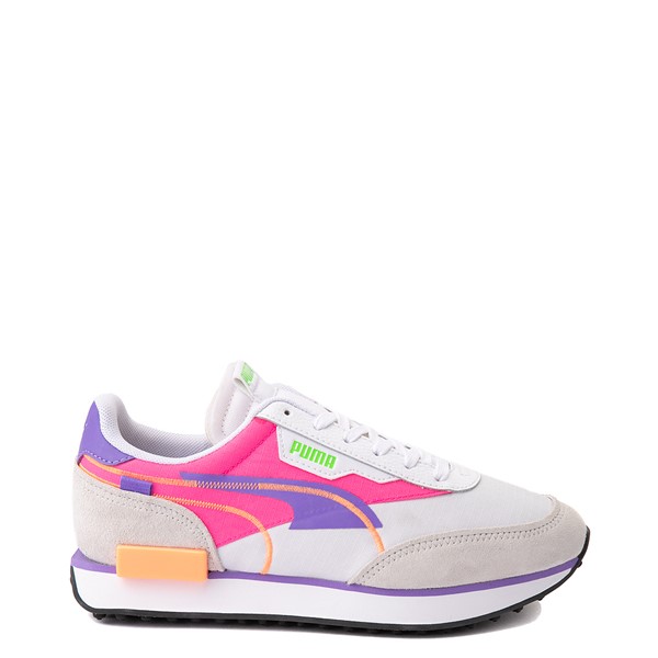 Main view of Womens PUMA Future Rider Twofold Athletic Shoe - White / Purple / Pink