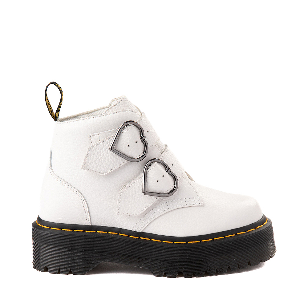 doc martens devon heart white