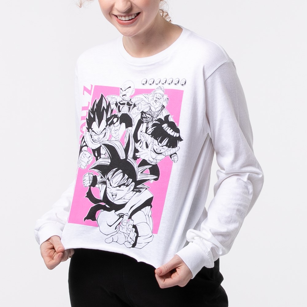 Womens Dragon Ball Z Cropped Long Sleeve Tee White Journeys