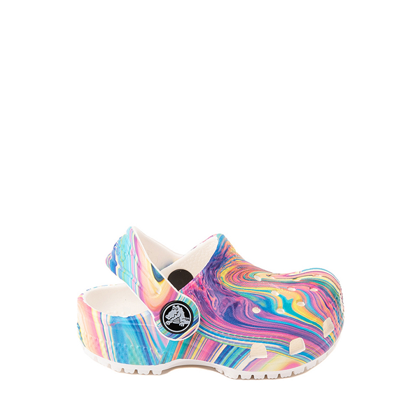Main view of Crocs Classic Clog - Baby / Toddler / Little Kid - White / Marbled Pastel Multicolor