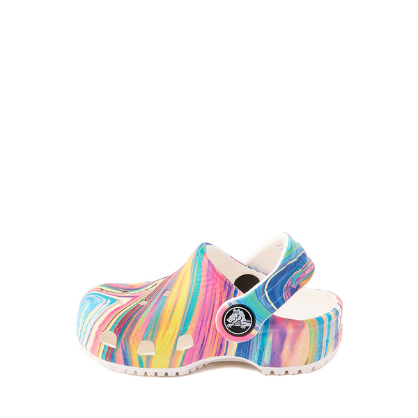 alternate view Crocs Classic Clog - Baby / Toddler / Little Kid - White / Marbled Pastel MulticolorALT1