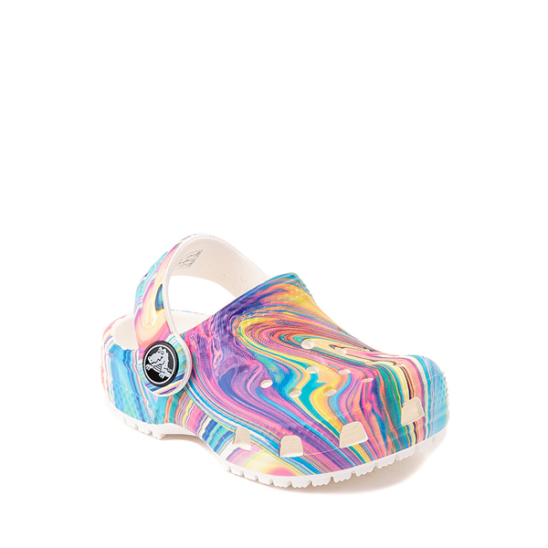 alternate view Crocs Classic Clog - Baby / Toddler / Little Kid - White / Marbled Pastel MulticolorALT5