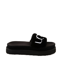 Womens UGG Laton Fur Slide Sandal Black 43 OFF