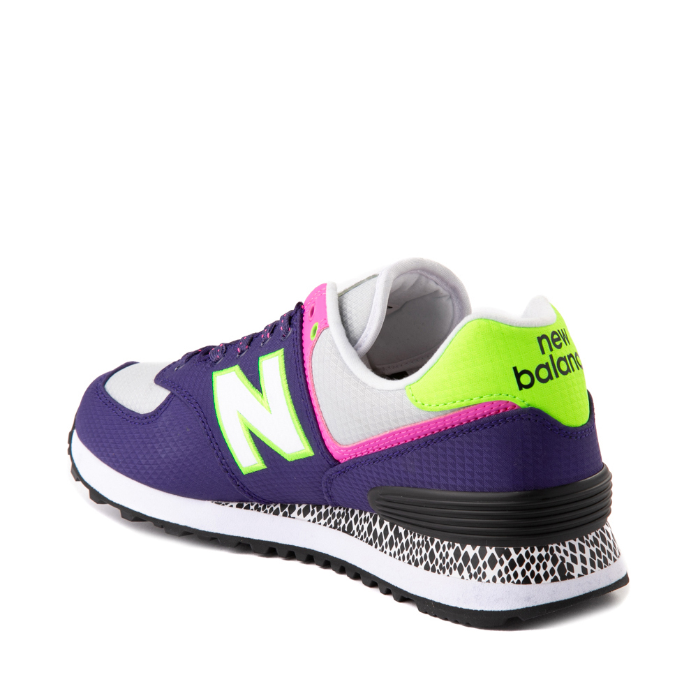 Womens New Balance 574 Athletic Shoe - Purple / Neon Multicolor | Journeys
