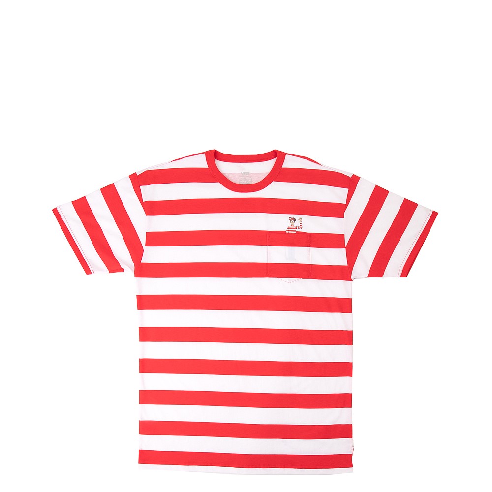 red and white striped vans