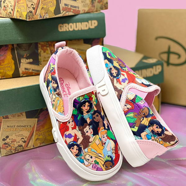 alternate view Ground Up Disney Princesses Slip On Sneaker - Toddler - MulticolorALT1B