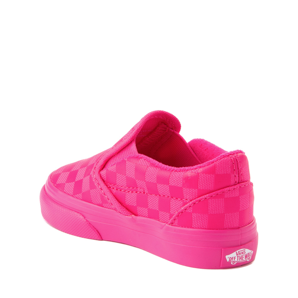 alternate view Vans Slip On Tonal Checkerboard Skate Shoe - Baby / Toddler - Pink GlowALT1