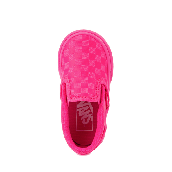 alternate view Vans Slip On Tonal Checkerboard Skate Shoe - Baby / Toddler - Pink GlowALT2