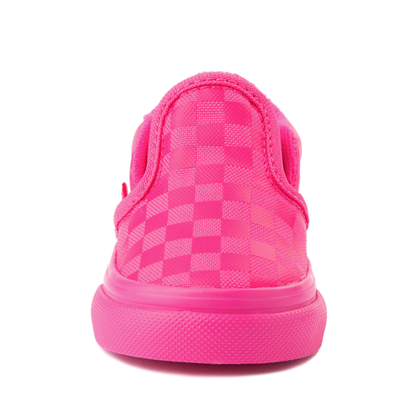 alternate view Vans Slip On Tonal Checkerboard Skate Shoe - Baby / Toddler - Pink GlowALT4