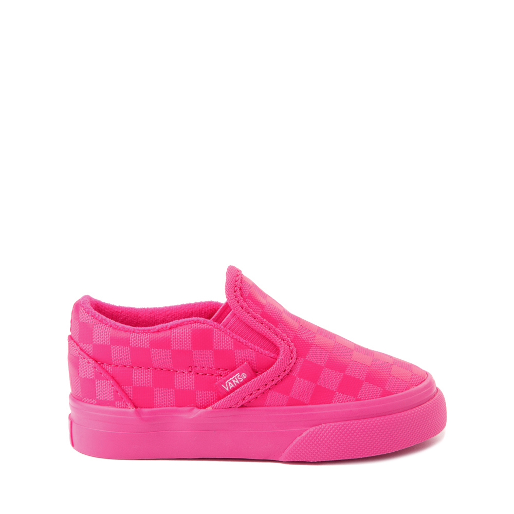 Vans Slip On Tonal Checkerboard Skate Shoe - Baby / Toddler - Pink Glow