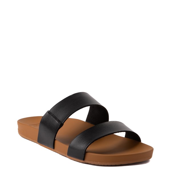 alternate view Womens Reef Cushion Vista Slide Sandal - Black / NaturalALT1