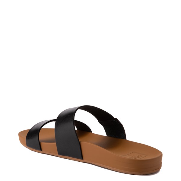alternate view Womens Reef Cushion Vista Slide Sandal - Black / NaturalALT2