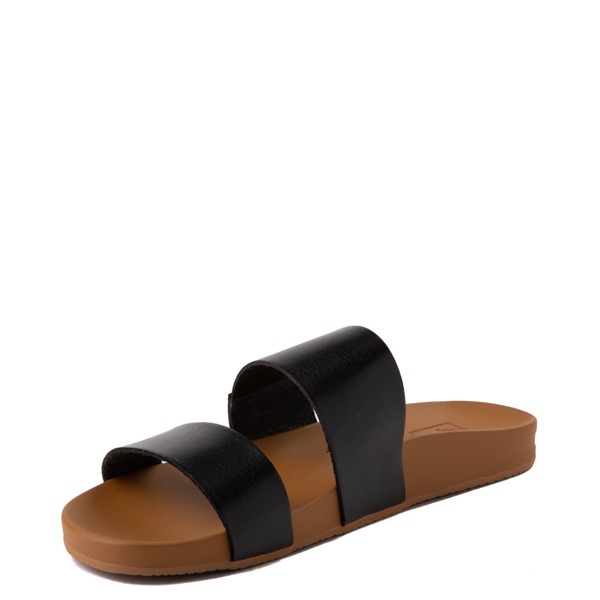 alternate view Womens Reef Cushion Vista Slide Sandal - Black / NaturalALT3
