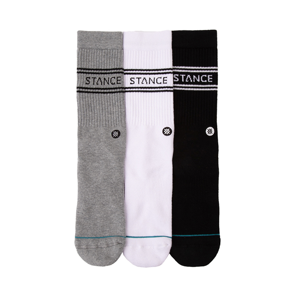 Mens Stance Basic Crew Socks 3 Pack - Black / White / Gray