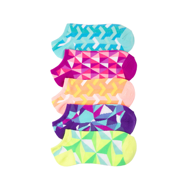 Womens Geo Glow Low Cut Socks 5 Pack - Multicolor