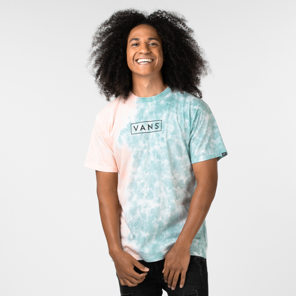 Main view of Vans Tie Dye Easy Box Tee - Fusion Coral / Cameo Blue