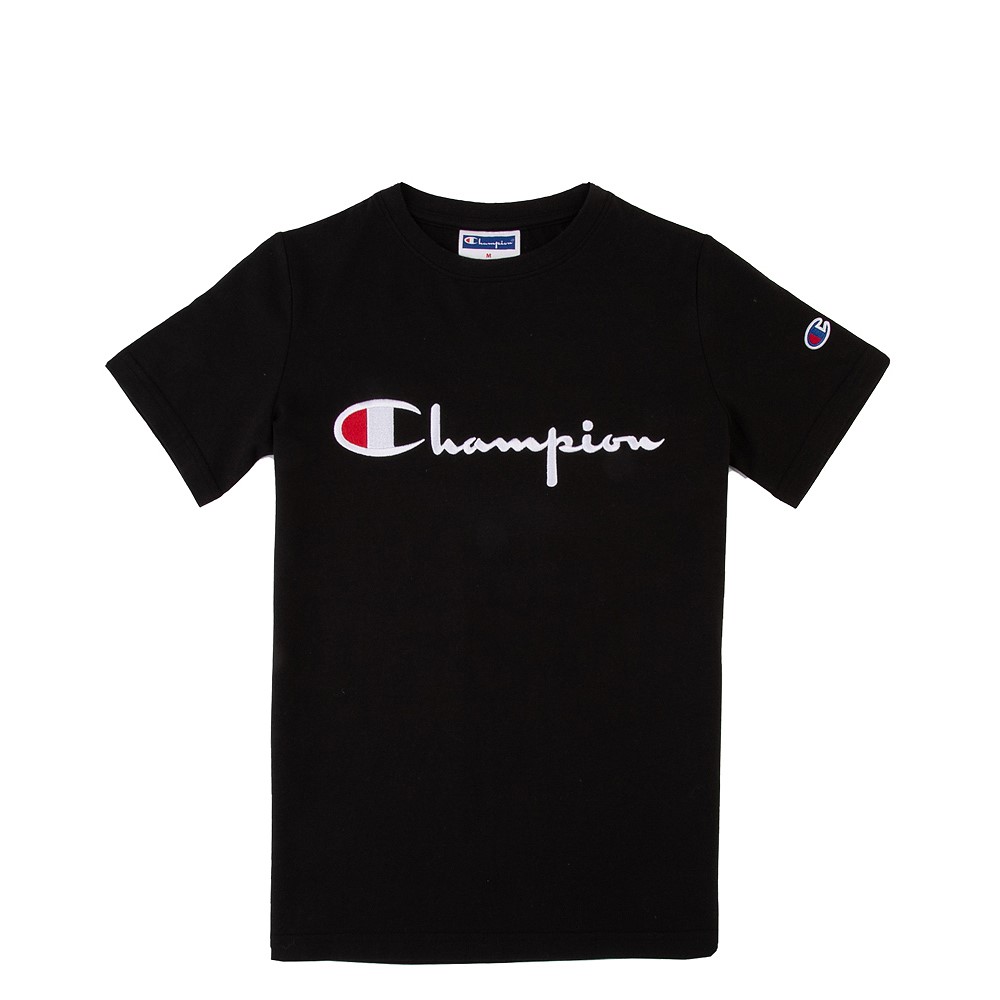 Champion Script Logo Tee - Little Kid / Big Kid - Black