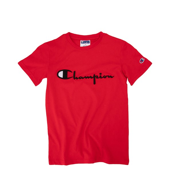 Champion Script Logo Tee - Little Kid / Big Kid - Red