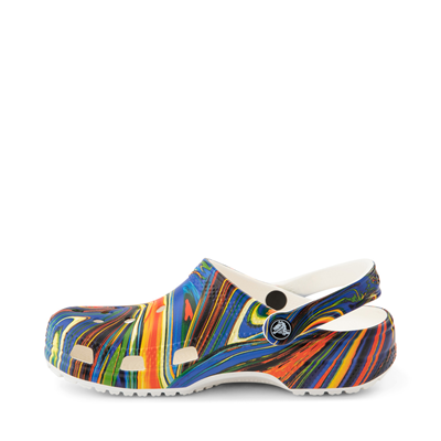 Alternate view of Crocs Classic Clog - White / Cobalt / Marbled Multicolor