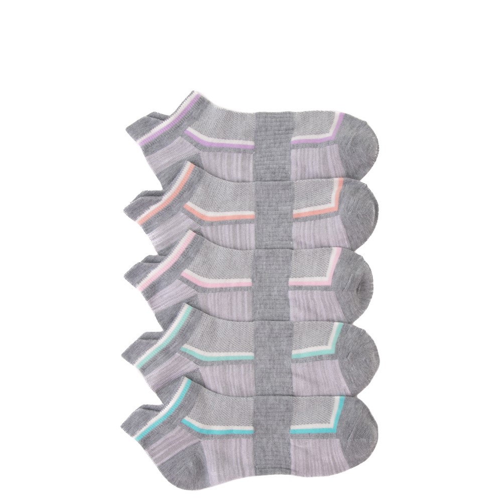 Womens Glow Low Cut Socks 5 Pack - Gray