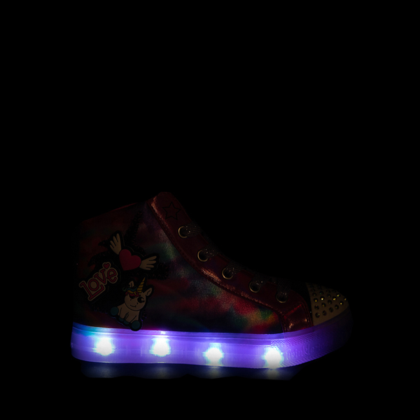 Main view of Skechers Twinkle Toes Shuffle Brights Patch 'N' Play Sneaker - Little Kid - Black / Multicolor