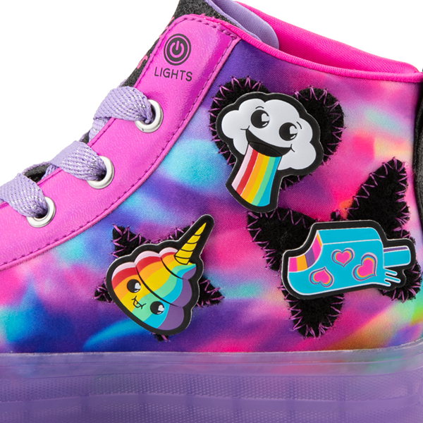 alternate view Skechers Twinkle Toes Shuffle Brights Patch 'N' Play Sneaker - Little Kid - Black / MulticolorALT2D