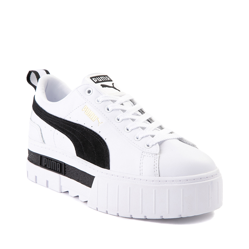 Womens PUMA Mayze Platform Athletic Shoe - White / Black | Journeys