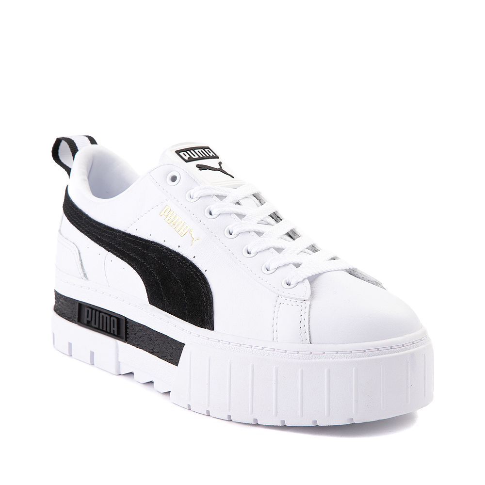 Womens PUMA Mayze Platform Athletic Shoe White Black Journeys