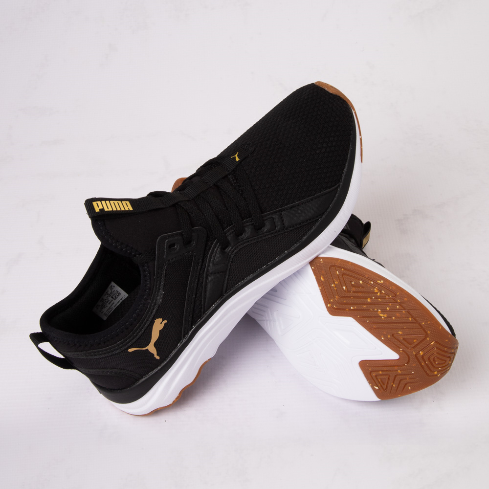 Mor folder Mor Womens PUMA Softride Sophia Luxe Athletic Shoe - Black / Gold | Journeys