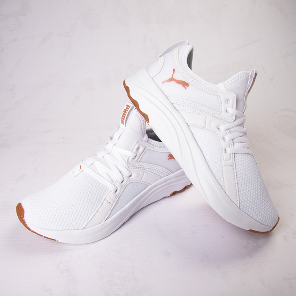 Main view of Womens PUMA Softride Sophia Luxe Athletic Shoe - White / Rose Gold