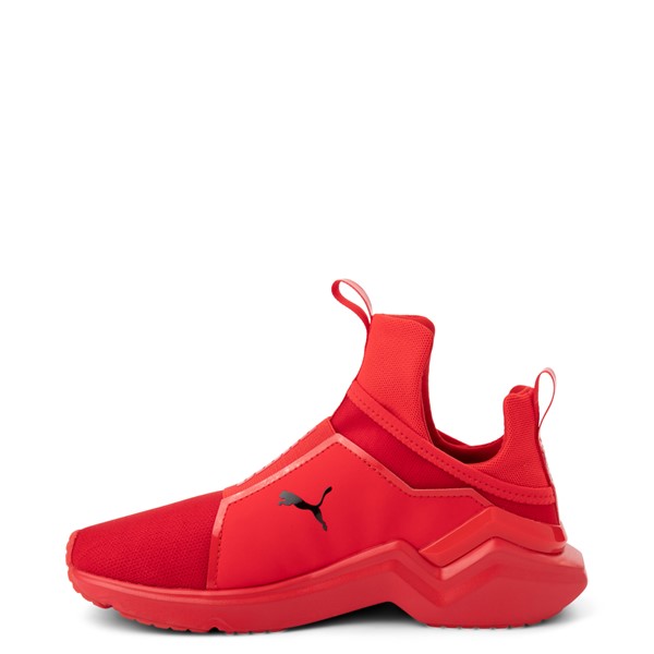 puma red sports shoes