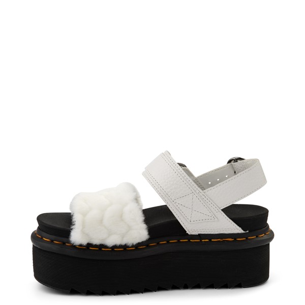 Womens Dr. Martens Voss Fluffy Quad Sandal White Journeys
