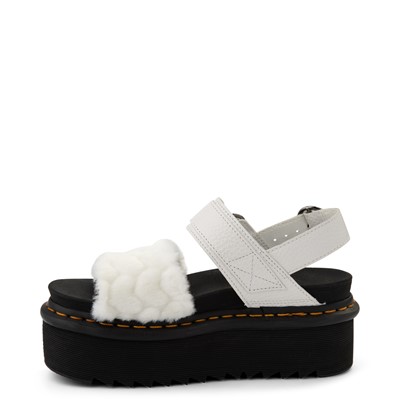 Alternate view of Womens Dr. Martens Voss Fluffy Quad Sandal - White